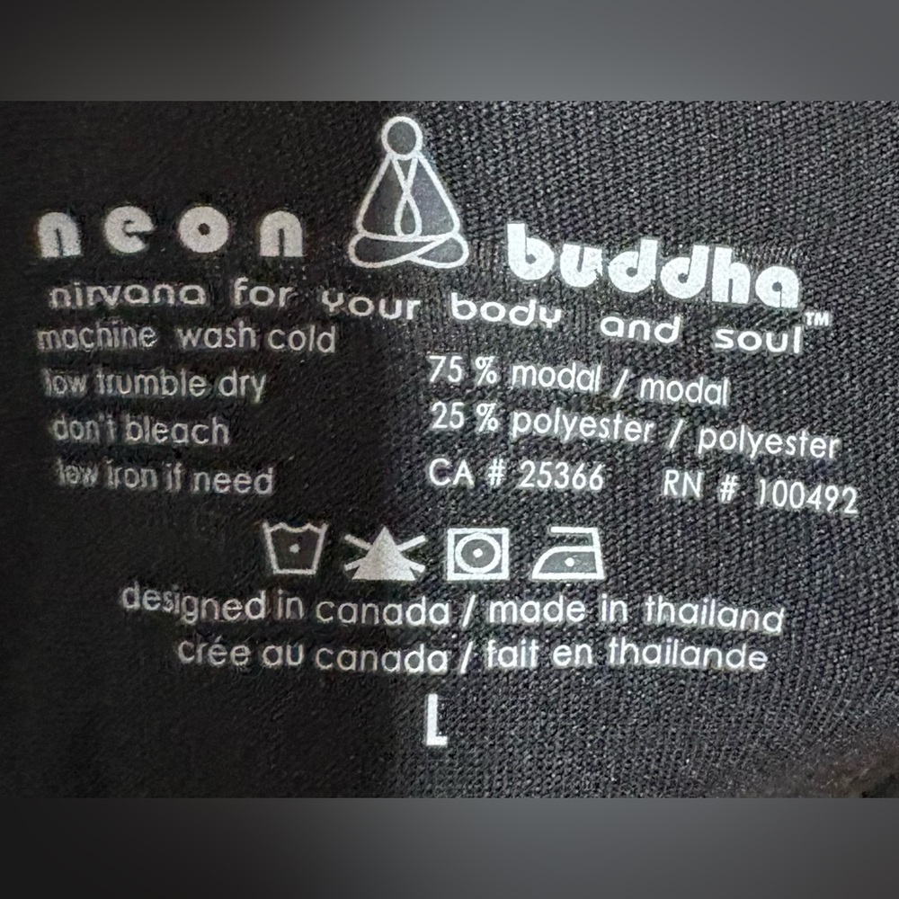 Neon Buddha Black Button Women's Top - Picture 3 of 3